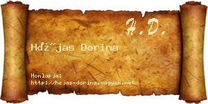 Héjas Dorina névjegykártya
